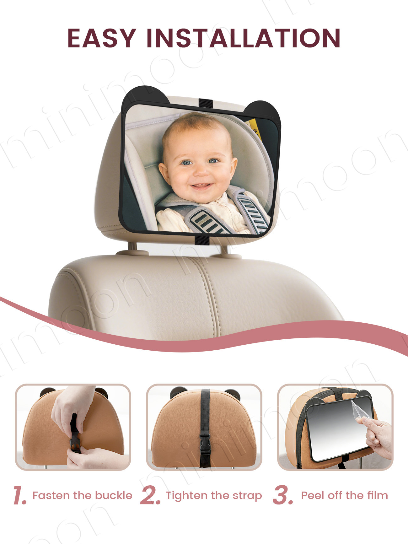 귀여운 곰돌이 귀 모양 카시트 거울, 뒷좌석 아기를 위 - Baby Monitor Sensor 리뷰 및 가격